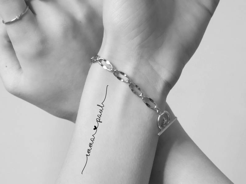 Custom Temporäres Tattoo Frauen, Personalisiert, Paar | 3Er Set von Etsy - StudioMelitta