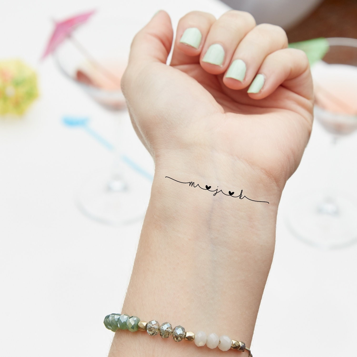 Individuelles Temporäres Tattoo Frauen, Personalisiert, Kinder Initialen | 3Er Set von Etsy - StudioMelitta