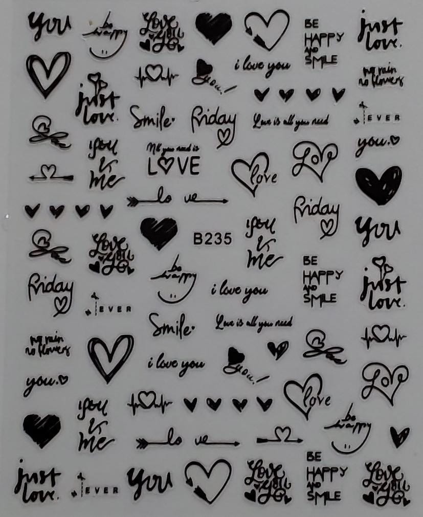 Nail Sticker/Love B235 Schwarz /Valentinstag von Etsy - Sumkiste