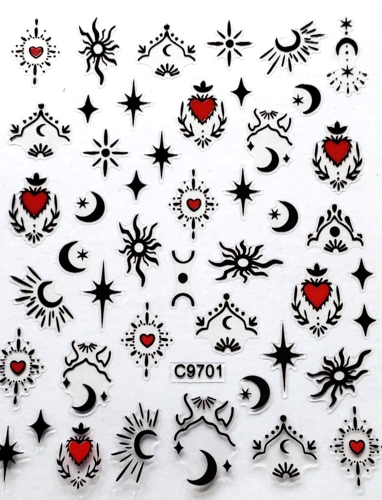 Nail Sticker Rot Schwarz /C9701/ Nägel/Aufkleber Nail Sticker Rot Schwarz /C9701/ Nägel/Aufkleber von Etsy - Sumkiste