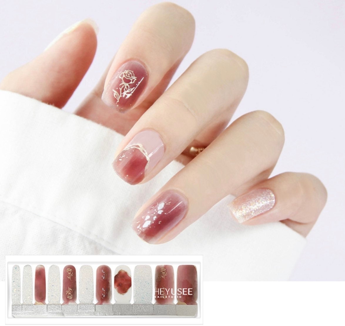 Goldene Rose | Nagel Wraps Wrap Streifen Nagellack-Streifen Nagelsticker Nagelkunst von Etsy - SumySumy