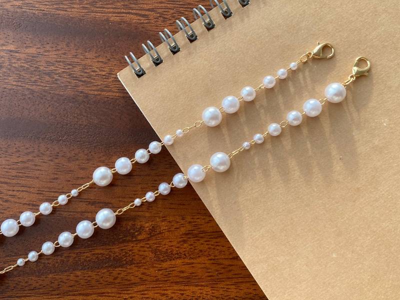 stretching Pearl - Perlenmaske Zu Brillenkette Gold, Perlmutt Perlen Maske Lanyard & Sonnenbrillen Kette Frauen, Bold von Etsy - Sunmertime