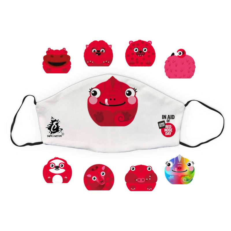 Rote Nasenmaske Mit Filtertasche - Comic Relief Charity Wiederverwendbar Gesichtsmaske Aus Baumwolle Verstellbare Ohrschlaufen Atmungsaktiv Waschbar von Etsy - SupaCustom