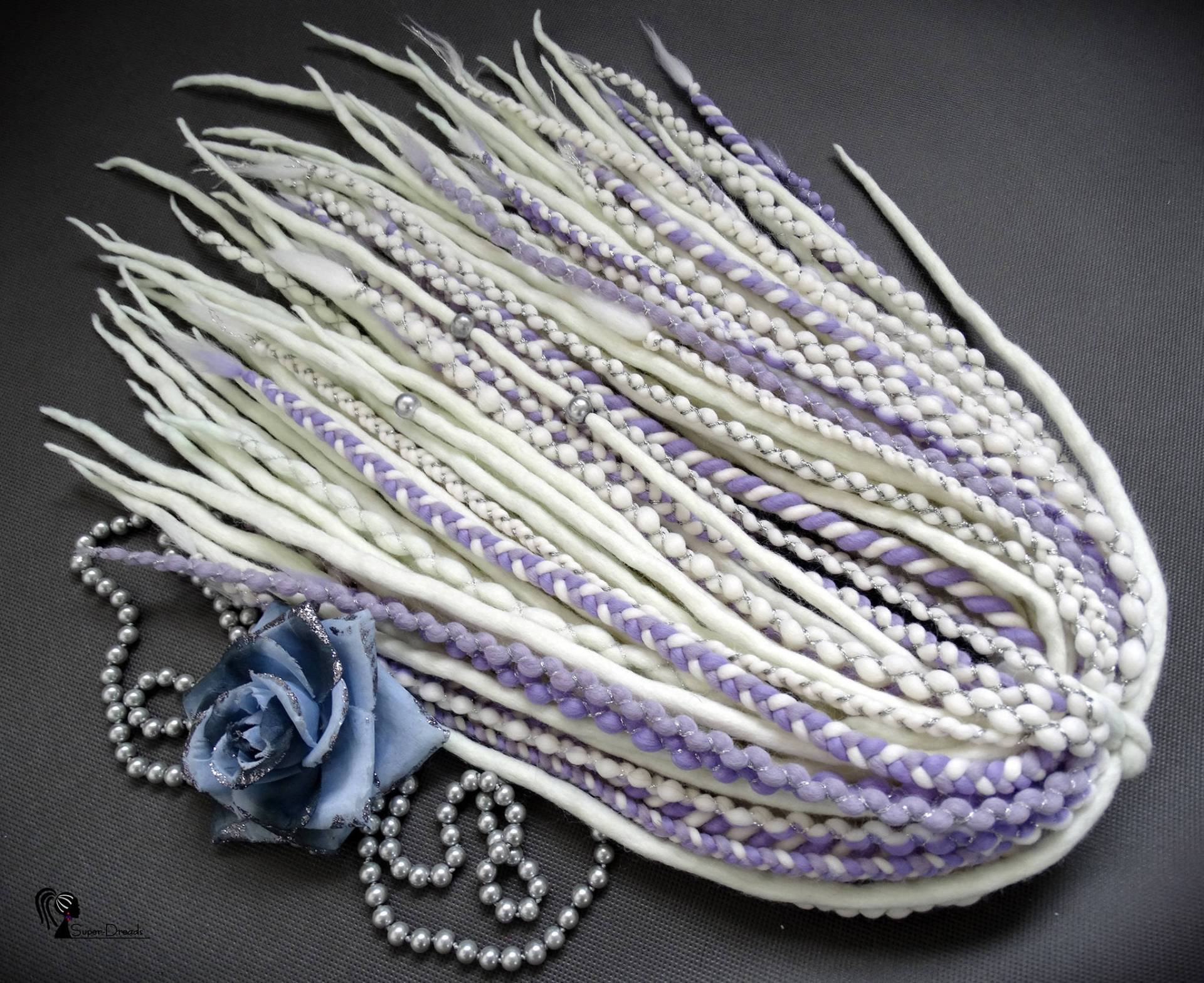 Weiße Lavendel Merino Wolle Dreadlocks Erweiterungen, Hochzeit Double Ended Dread Set Mit Zöpfen & Perlen Weiße Lavendel Merino Wolle Dreadlocks Erweiterungen, Hochzeit Double Ended Dread Set Mit Zöpfen & Perlen von Etsy - SuperDreadsArt