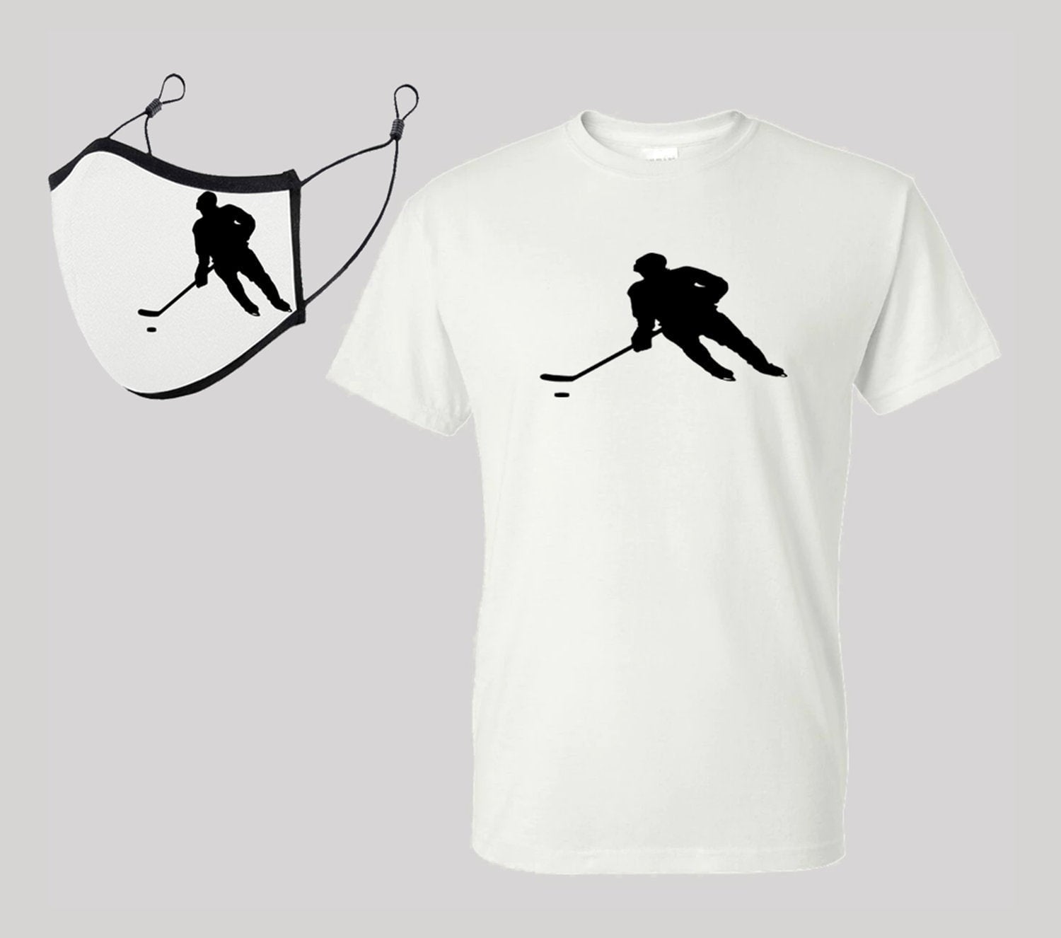 Sport T-Shirt Mit Gratis Passender Gesichtsmaske - Hockey Theme | Merkmale Atmungsaktiv, Waschbar, Schnell Trocknend, 3Lagig, 100% Baumwolle von Etsy - Superiormedalhangers