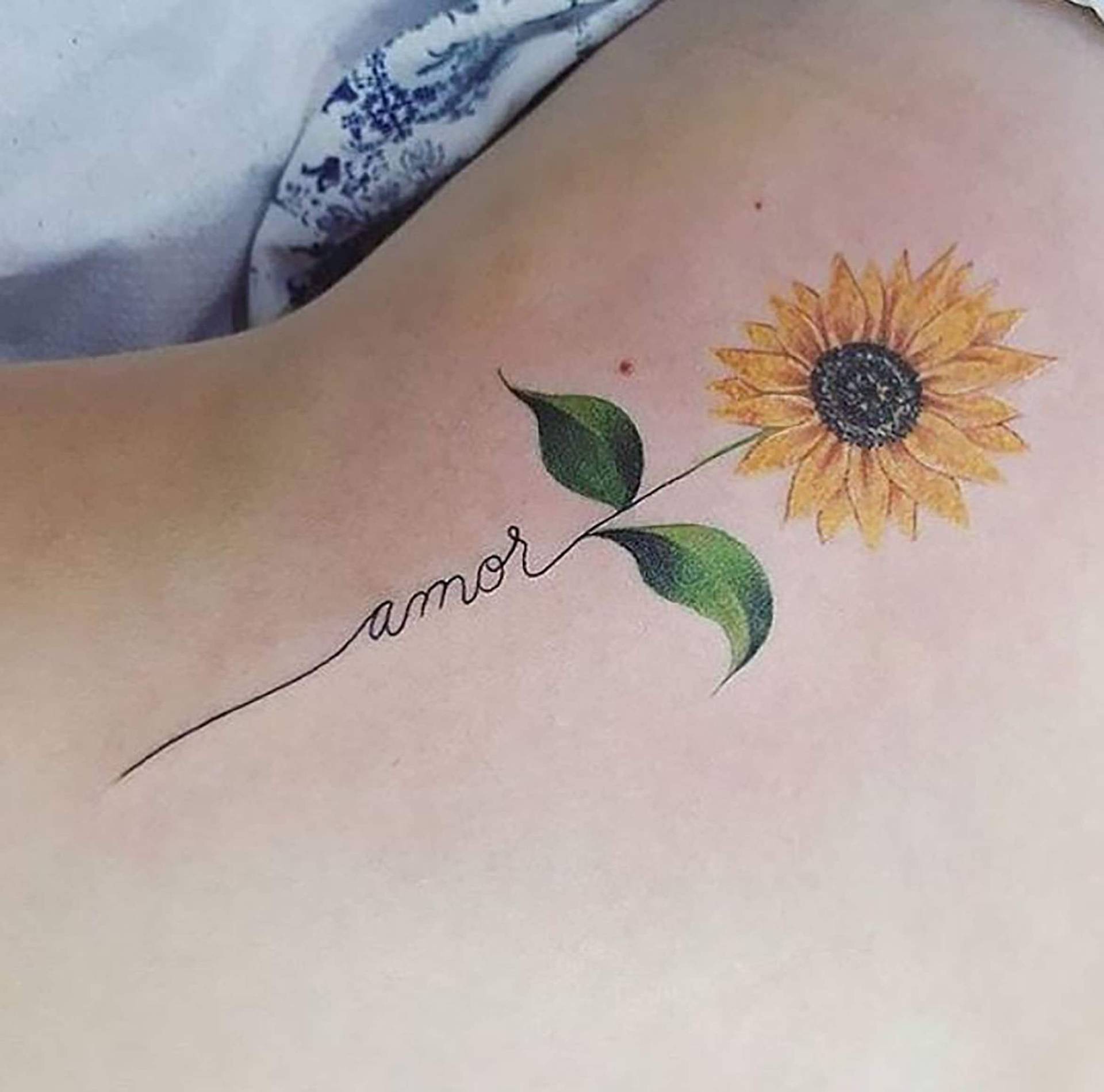 Amor Sonnenblume Tattoo - Personalisierte Temporäre Blume Wasserdicht Entfernbares Mit Namen Und Blumen Design von Etsy - SvenHStore