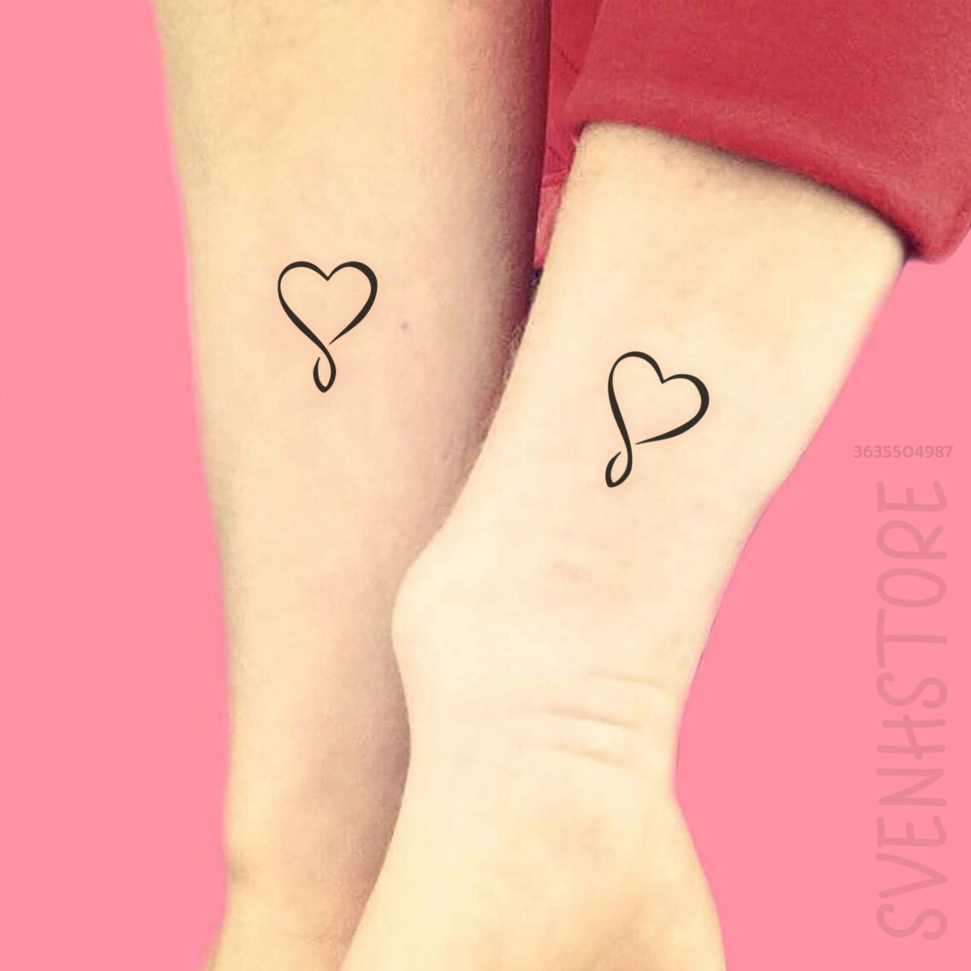 Bedeutungsvolles Herz Paar Temporäres Tattoo, Name Entfernbares Kleiner Fingerabdruck Liebe Familie Tiny Fake Tattoo Geschenk von Etsy - SvenHStore