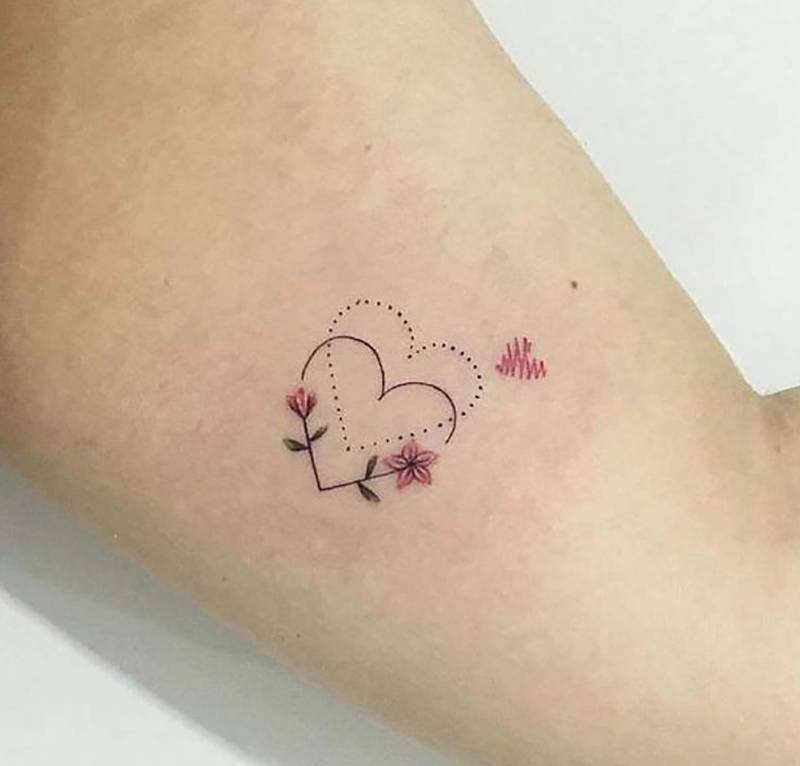 Einfache Und Kleine Blume Herz Tattoo, Mini Temporäre Tattoo Farbe, Paar Tattoo Benutzerdefinierter Name, Pfotenabdruck Temporäres von Etsy - SvenHStore