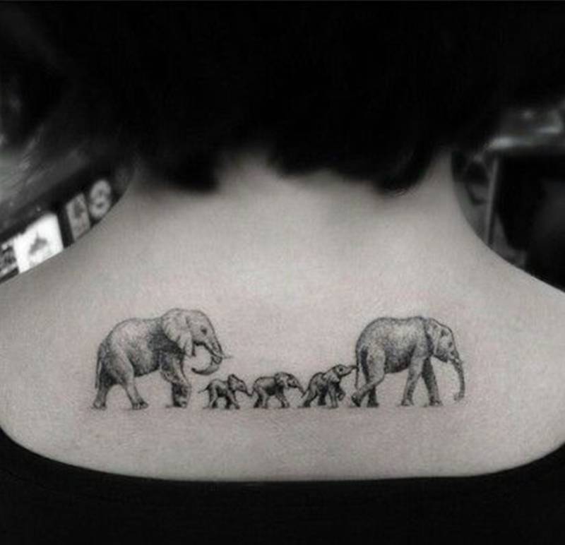 Elefanten Familie Benutzerdefinierte Temporäre Tattoo, Elefant Mitglied Entfernbares Wasserdicht Tattoo Geschenk Für Papa von Etsy - SvenHStore