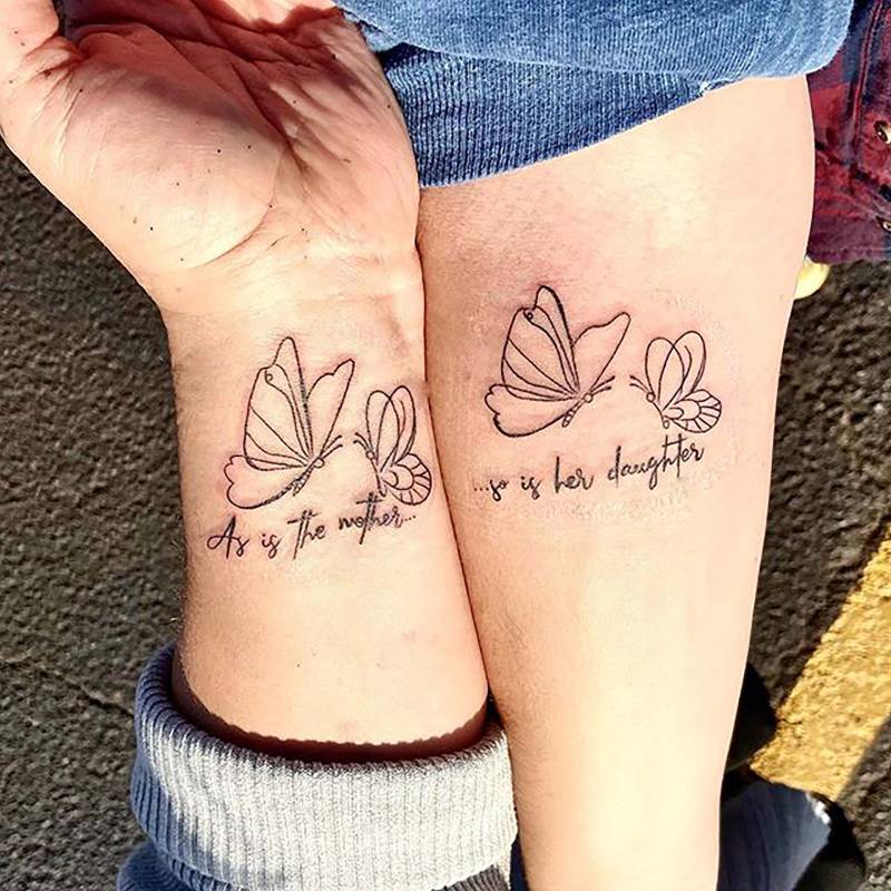 Flatternde Schmetterlinge Koordinieren Mutter Tochter Tattoo Geschenk Für Temporäres Und Schmetterling von Etsy - SvenHStore