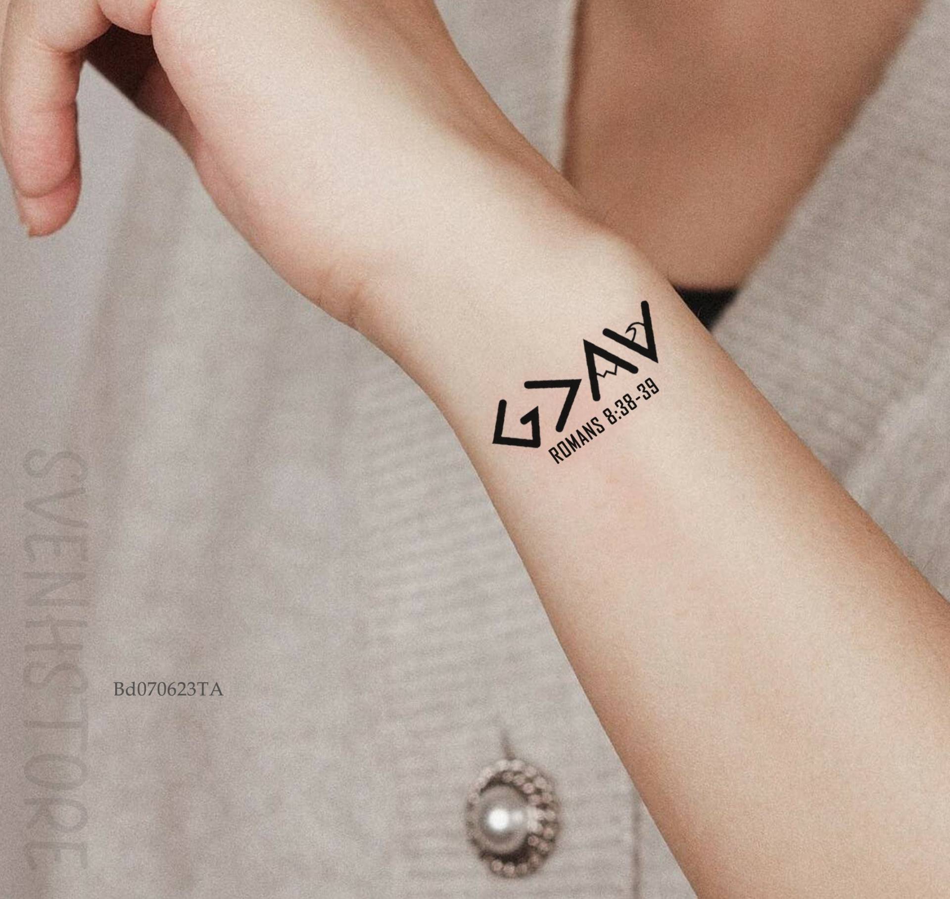 Gott Ist Größer Als Die Höhen Und Tiefen Temporäres Tattoo Frauen-Spirituelles Tattoo-Religiöses Geschenk Für Christliches Geschenk-Römer 8 von Etsy - SvenHStore