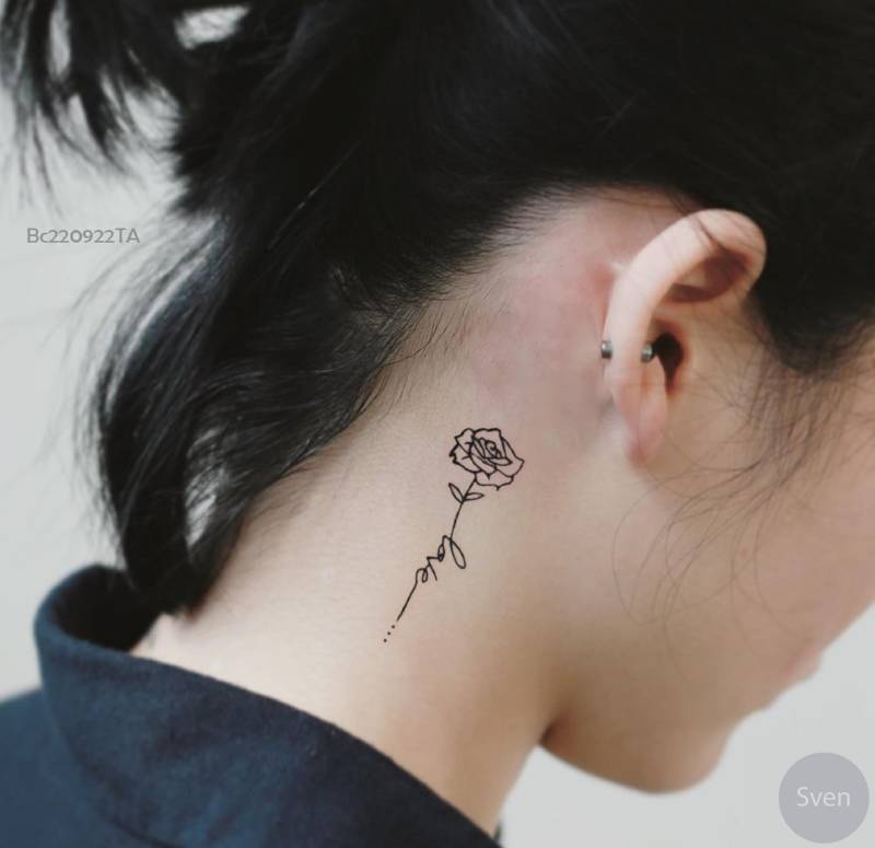 Rose Und Liebe Temporäres Tattoo-Blumen Tattoo-Benutzerdefinierter Text Wasserdichtes Tattoo-Bedeutungsvolles Abnehmbares Tattoo Geschenk Für von Etsy - SvenHStore