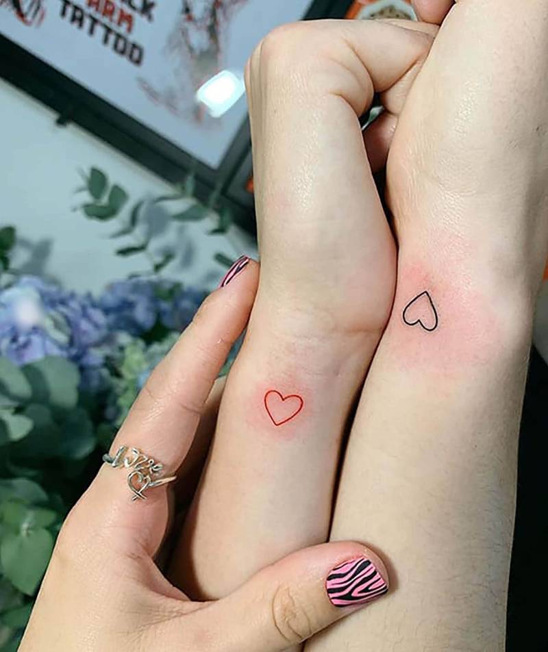 Umriss Herz Tattoo, Paar Passende Mini Tattoo Farbe, Temporäres von Etsy - SvenHStore