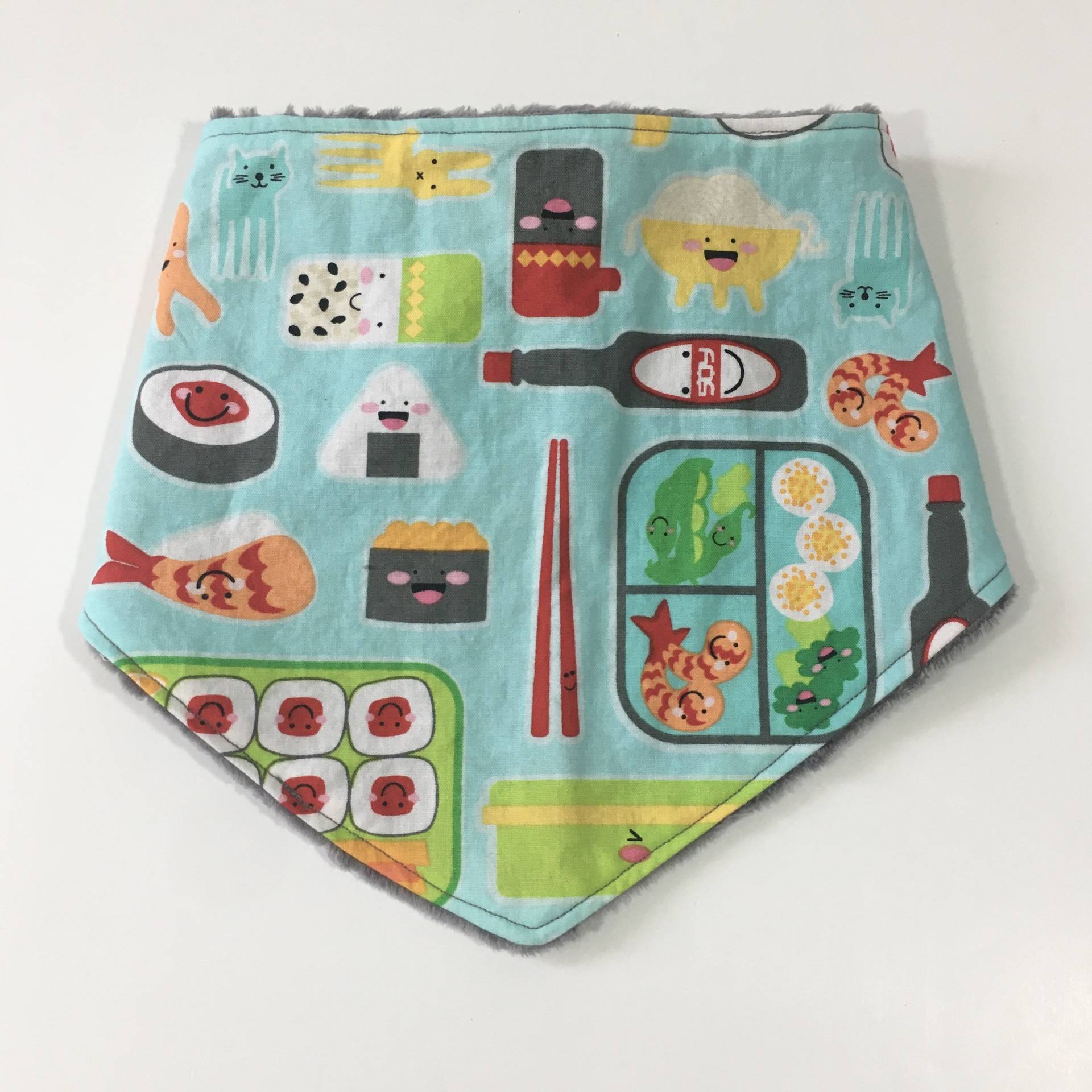 Sushi-Bandana-Tuch - Großes Bib Baby-Bib Minky-Bib Beißbätzchen Vogel-Tuch Minky-Bandana-Bib von Etsy - SweetBabyJaneCo