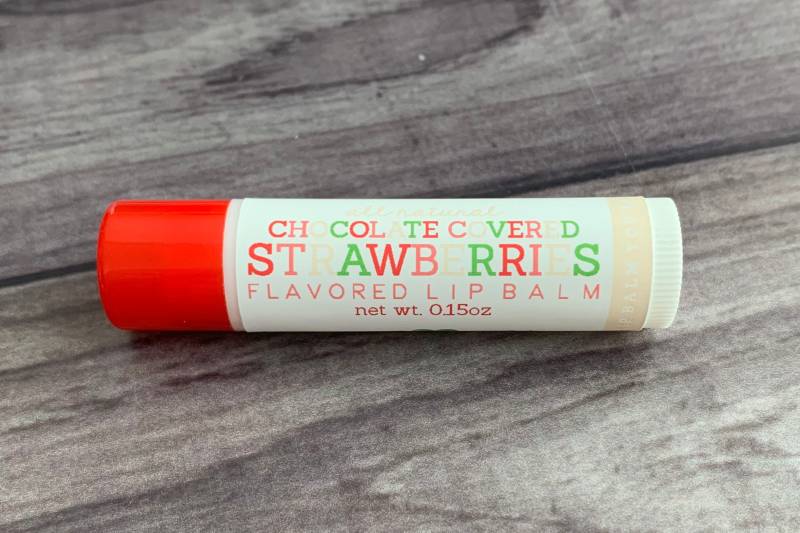 Weißer Schokoladenüberzogener Erdbeeren Lippenbalsam - Ganz Natürlich Handgemacht von Etsy - SweetLipsLBCo