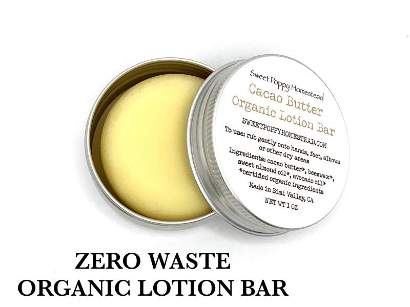 Lotions Bar | Zero Waste Organic Cacao Butter Solid Lotion 100% Natürliche Harte Duftlos von Etsy - SweetPoppyHomestead