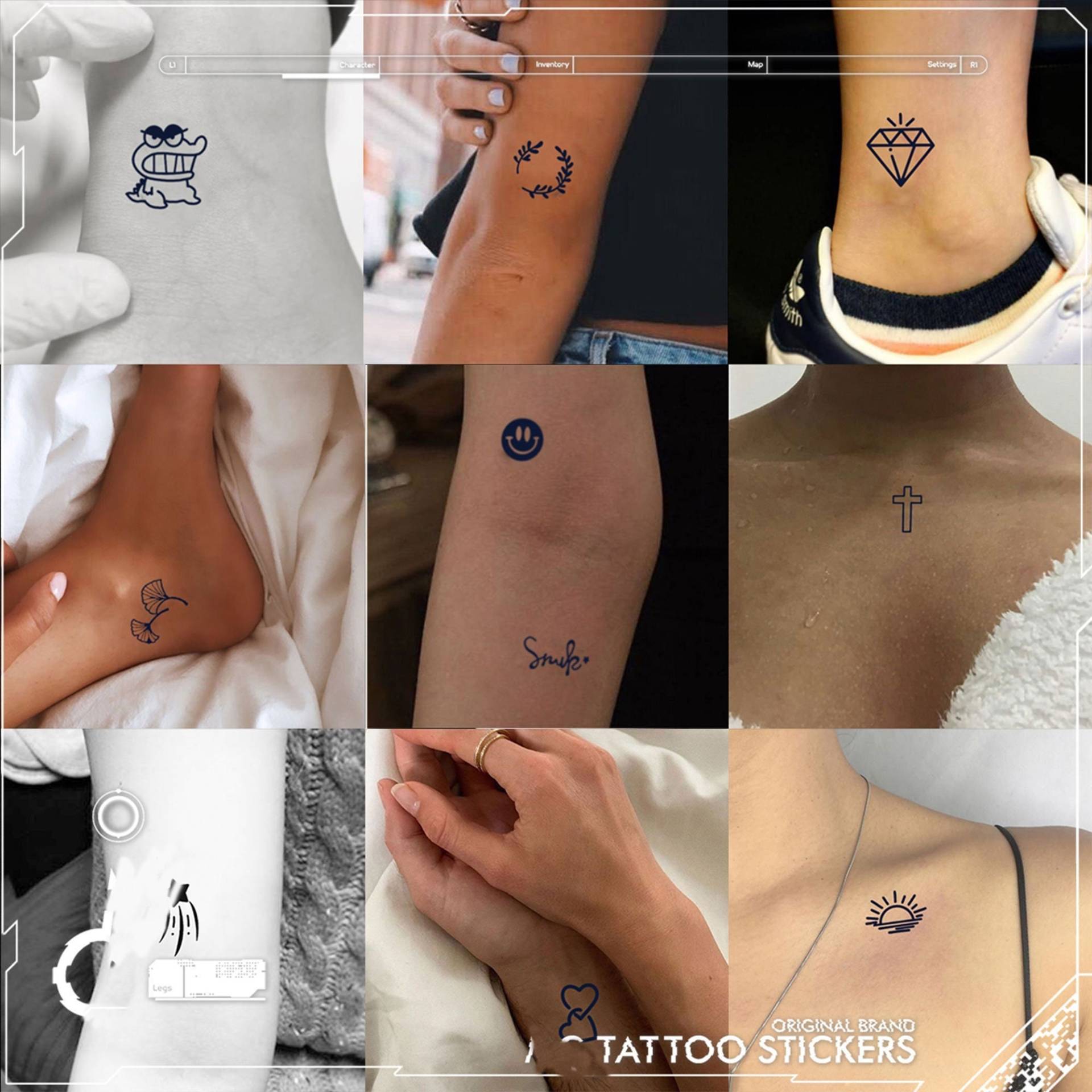 Mini Semi-Permanent Tattoo Set | Handtattoo Jedes Motiv 1-2 cm Temporäres 96stk von Etsy - TATTNOW