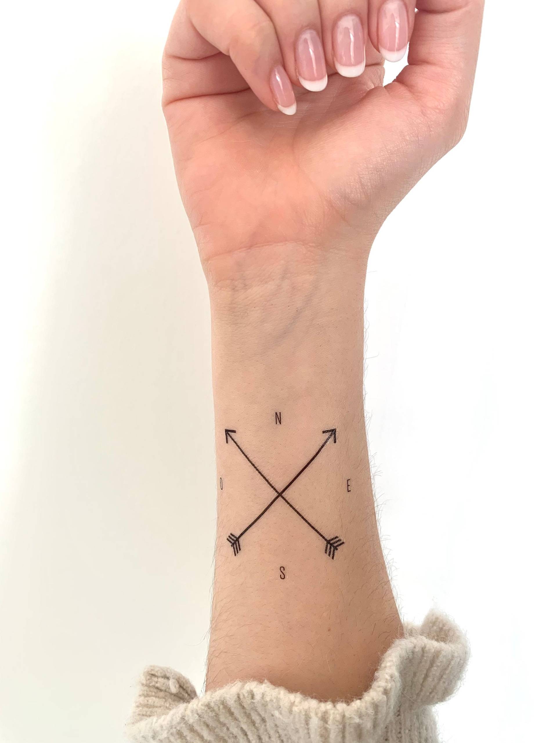 Compass Simple | 2Er-Set - Temporäres Tattoo von Etsy - TATTOODAY