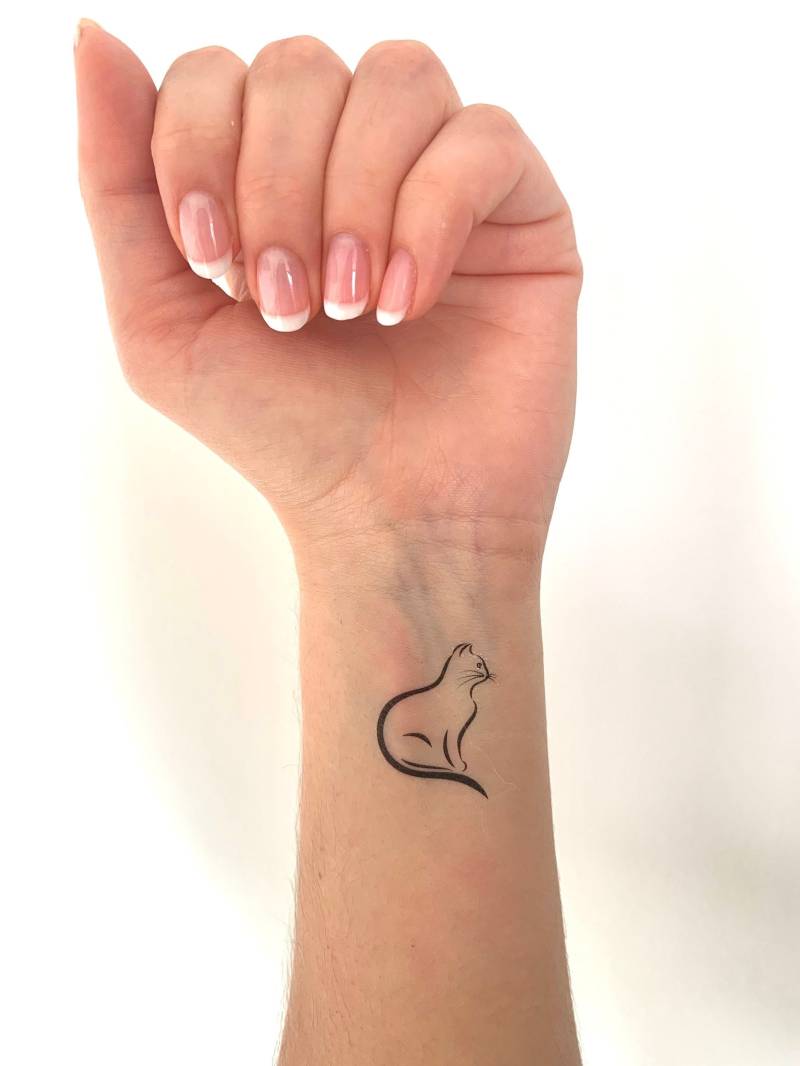 Katzensilhouette | 2Er-Set - Temporäres Tattoo von Etsy - TATTOODAY