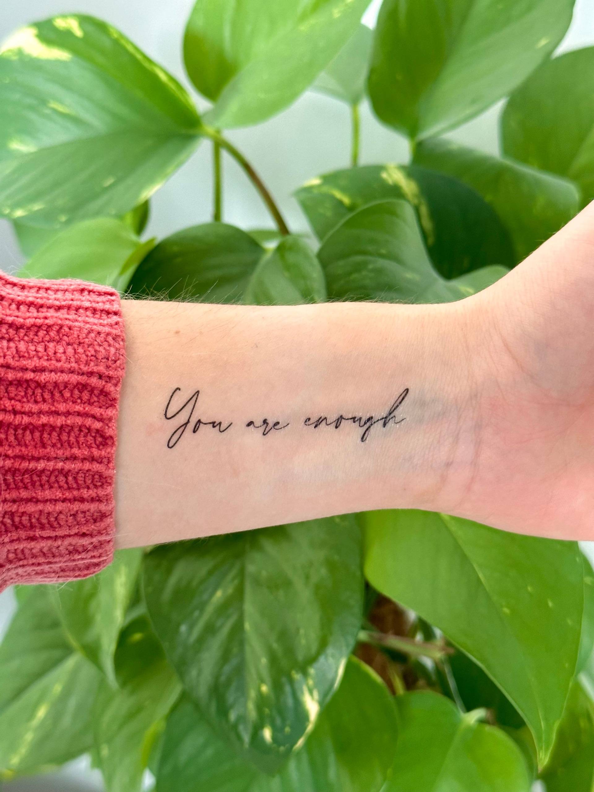 You Are Enough | 2Er-Set - Temporäres Tattoo von Etsy - TATTOODAY