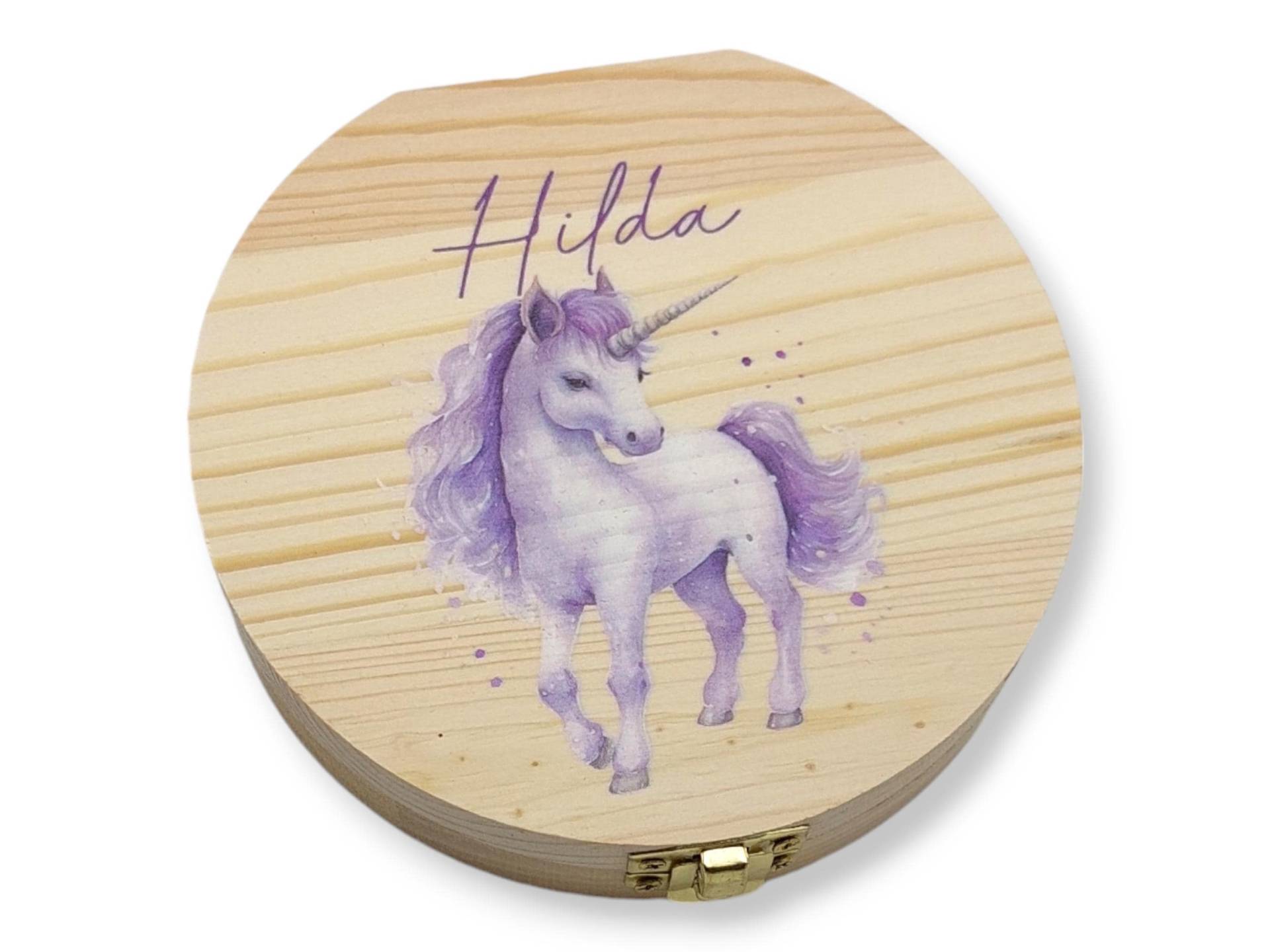 Milchzahndose Personalisiert "Einhorn Lila"/Milchzahnbox Aus Holz von Etsy - TENII