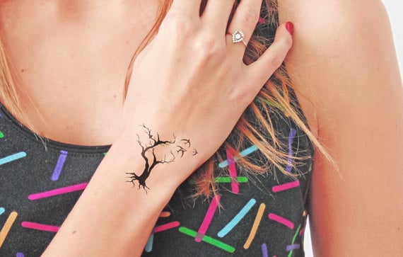 Baum Und Vögel - Temporäres Tattoo Baum Und Vögel - Temporäres Tattoo von Etsy - TTTattoodotcom