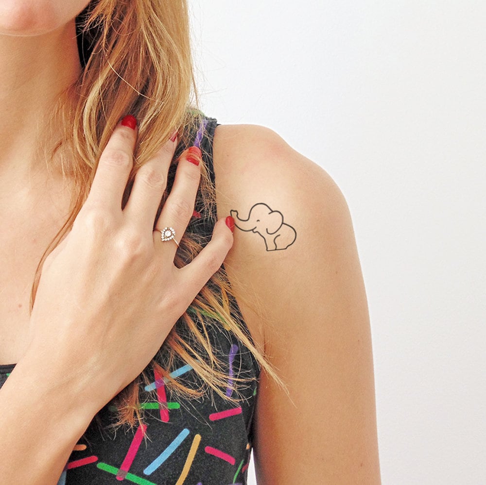 Elefant - Temporäres Tattoo | 2Er Set Elefant - Temporäres Tattoo | 2Er Set von Etsy - TTTattoodotcom