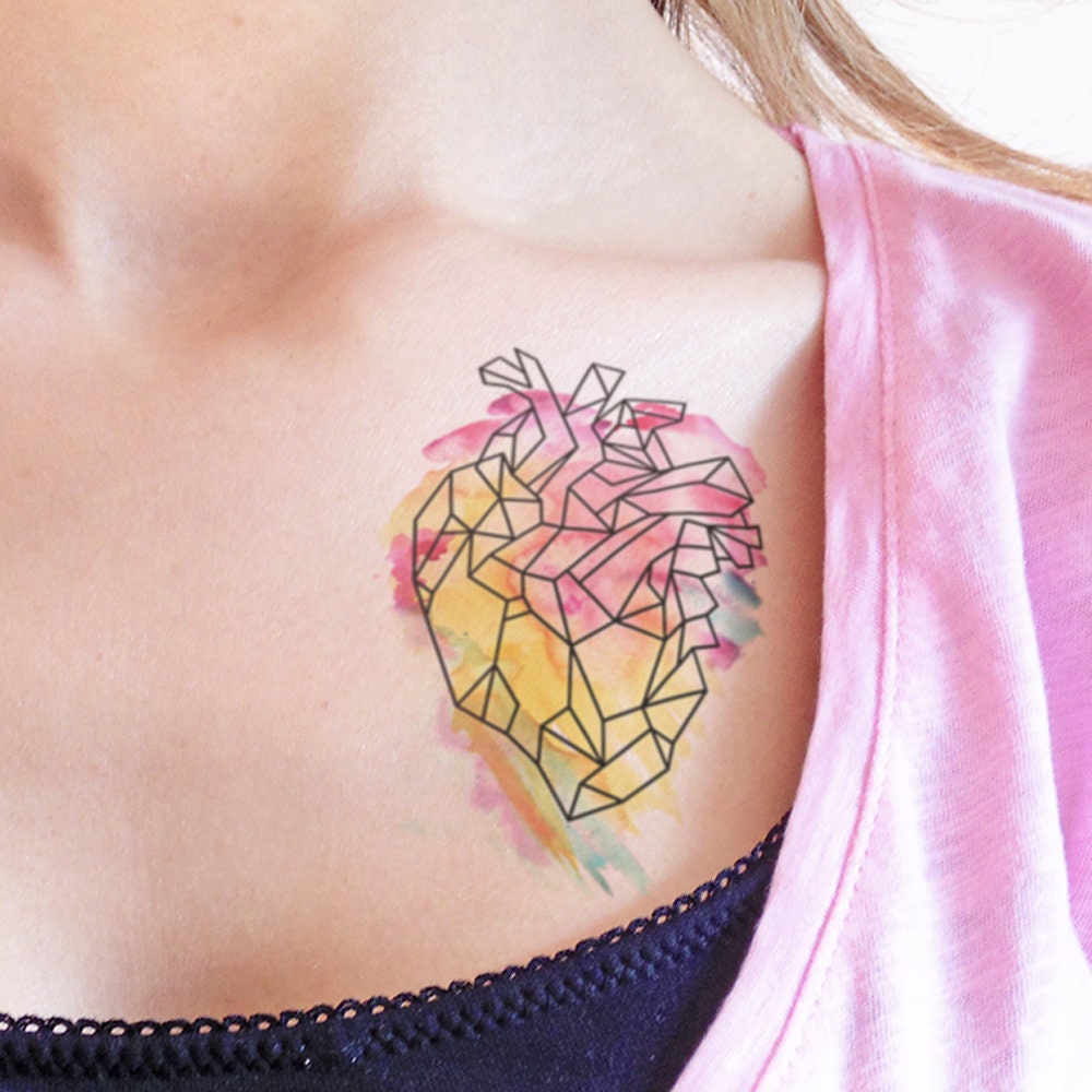 Geometric Herz - Temporäres Tattoo Geometric Herz - Temporäres Tattoo von Etsy - TTTattoodotcom