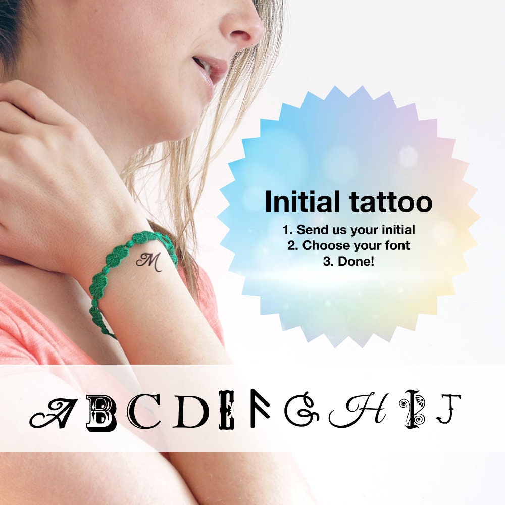 Initial - Benutzerdefinierte Temporäre Tattoos | 2Er Set Initial - Benutzerdefinierte Temporäre Tattoos | 2Er Set von Etsy - TTTattoodotcom