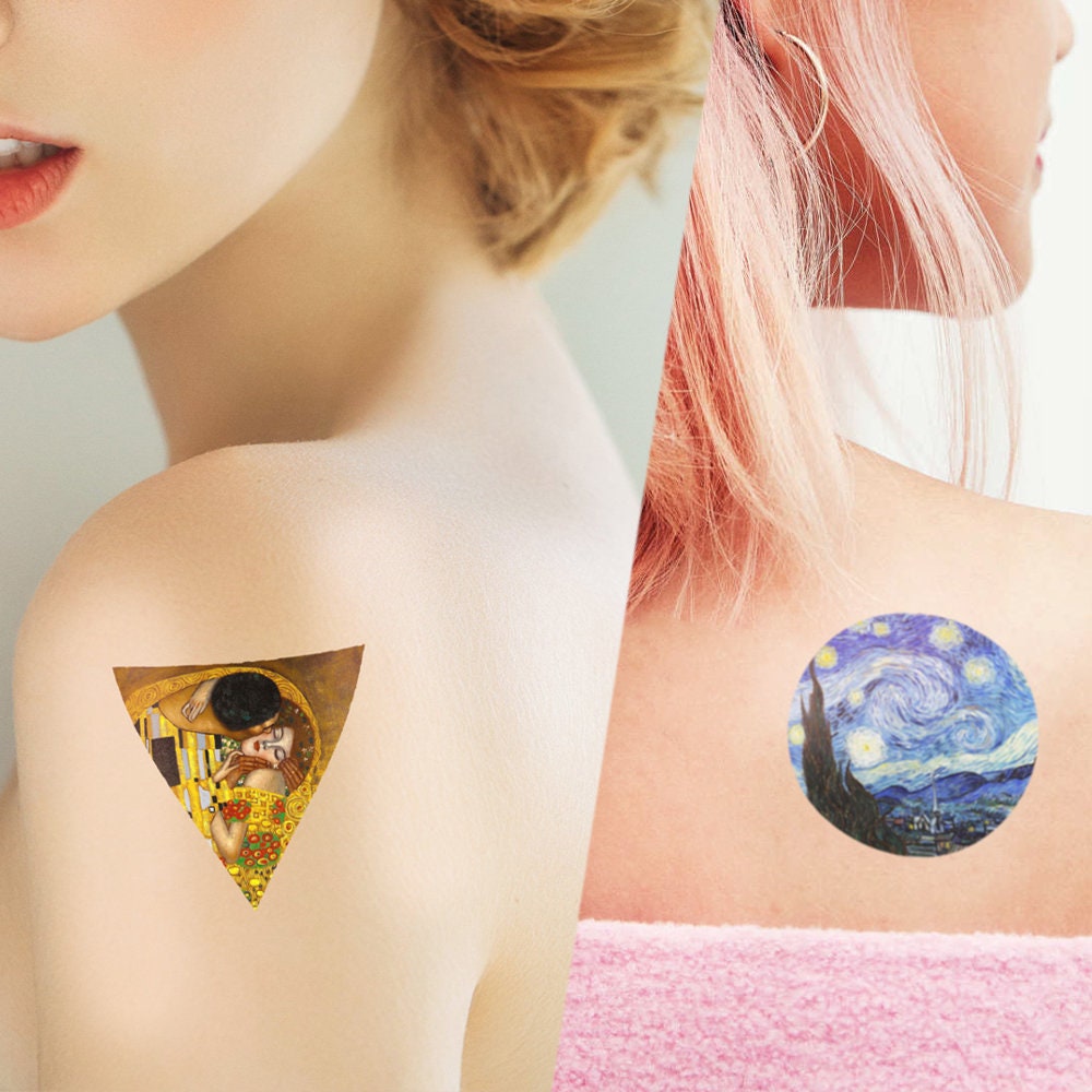 Kunsttätowierung - Sternennacht/Der Kuss Temporäres Tattoo | 2Er Set Kunsttätowierung - Sternennacht/Der Kuss Temporäres Tattoo | 2Er Set von Etsy - TTTattoodotcom