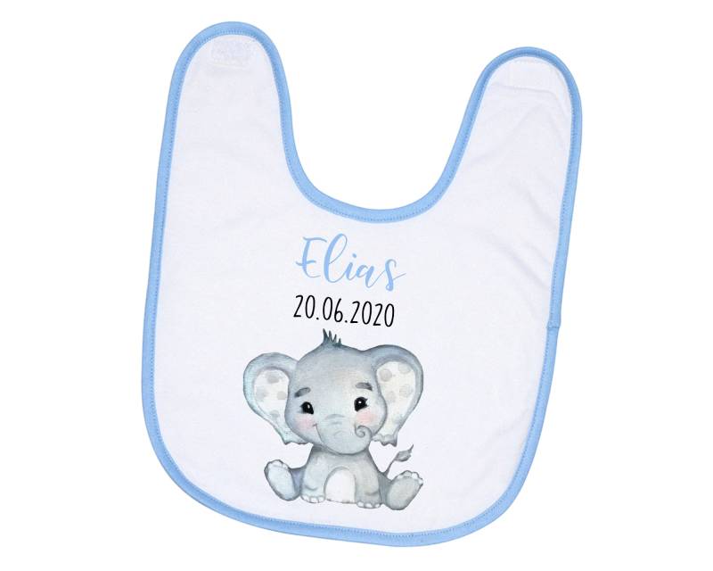 Personalisiertes Baby Lätzchen Elefant Mit Name Und Geburtsdatum Geschenk Zur Geburt Taufe von Etsy - TachinedasCreative