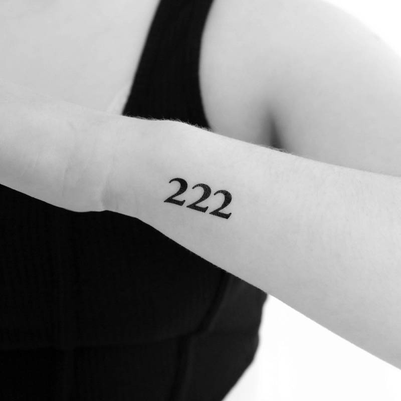 222 Numerologie Engel Zahl Temporäres Tattoo | 3Er Set von Etsy - Tatteco