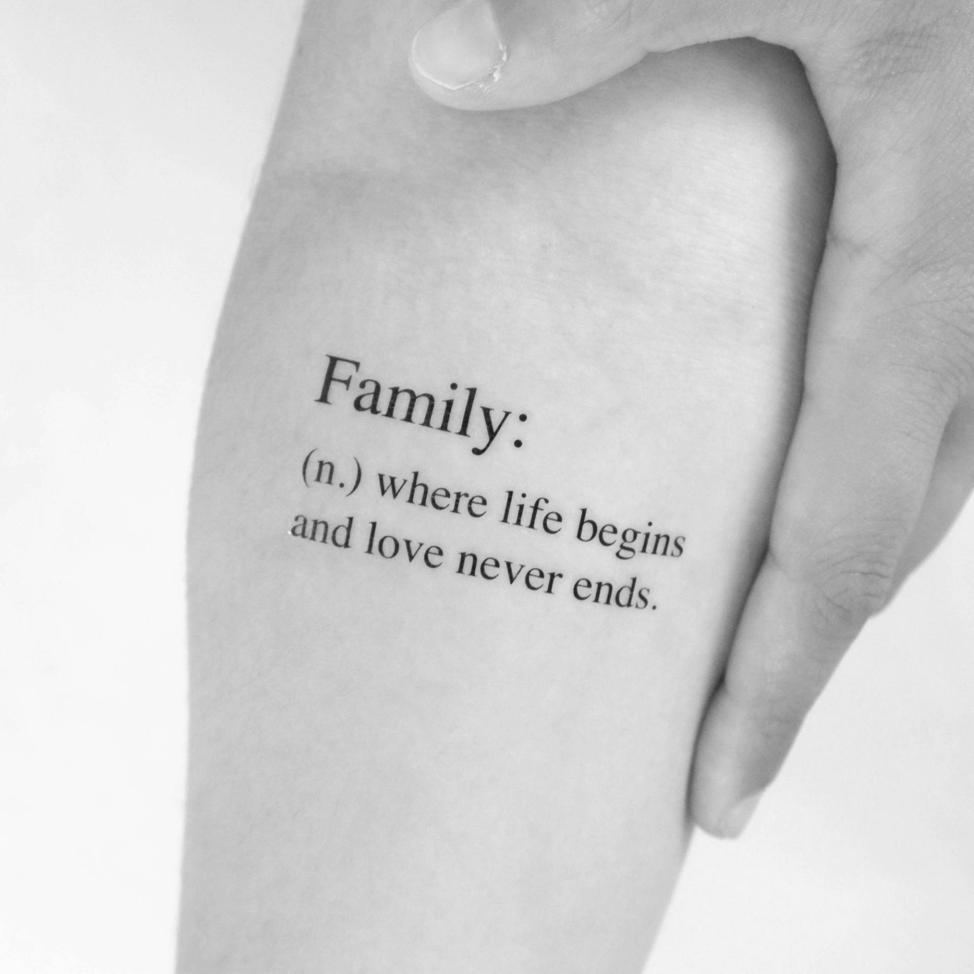 Familien-Wörterbuch Bedeutung Temporäres Tattoo | 3Er Set von Etsy - Tatteco