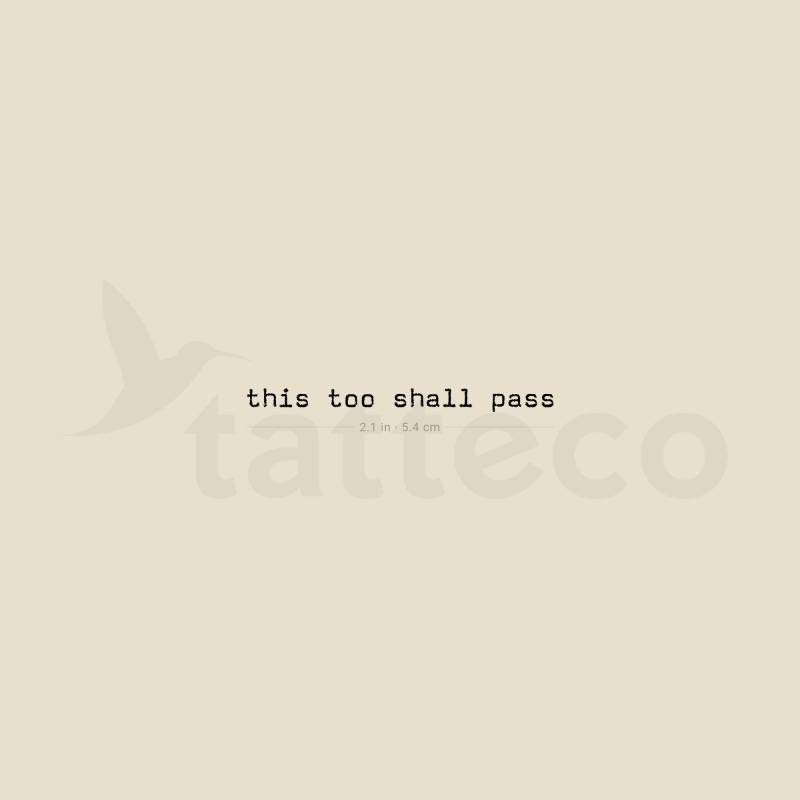 Schreibmaschine Schriftart This Too Shall Pass Temporäres Tattoo | 3Er-Set von Etsy - Tatteco