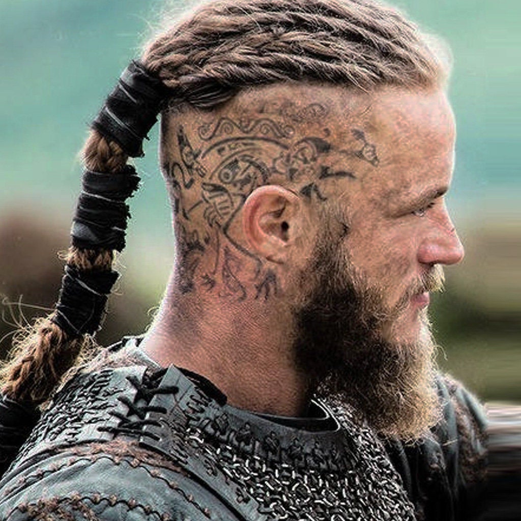 Ragnar Inspirierte Temporäre Tattoos - Lodbrok/Halloween Kostüm Kopf von Etsy - TattooIcon