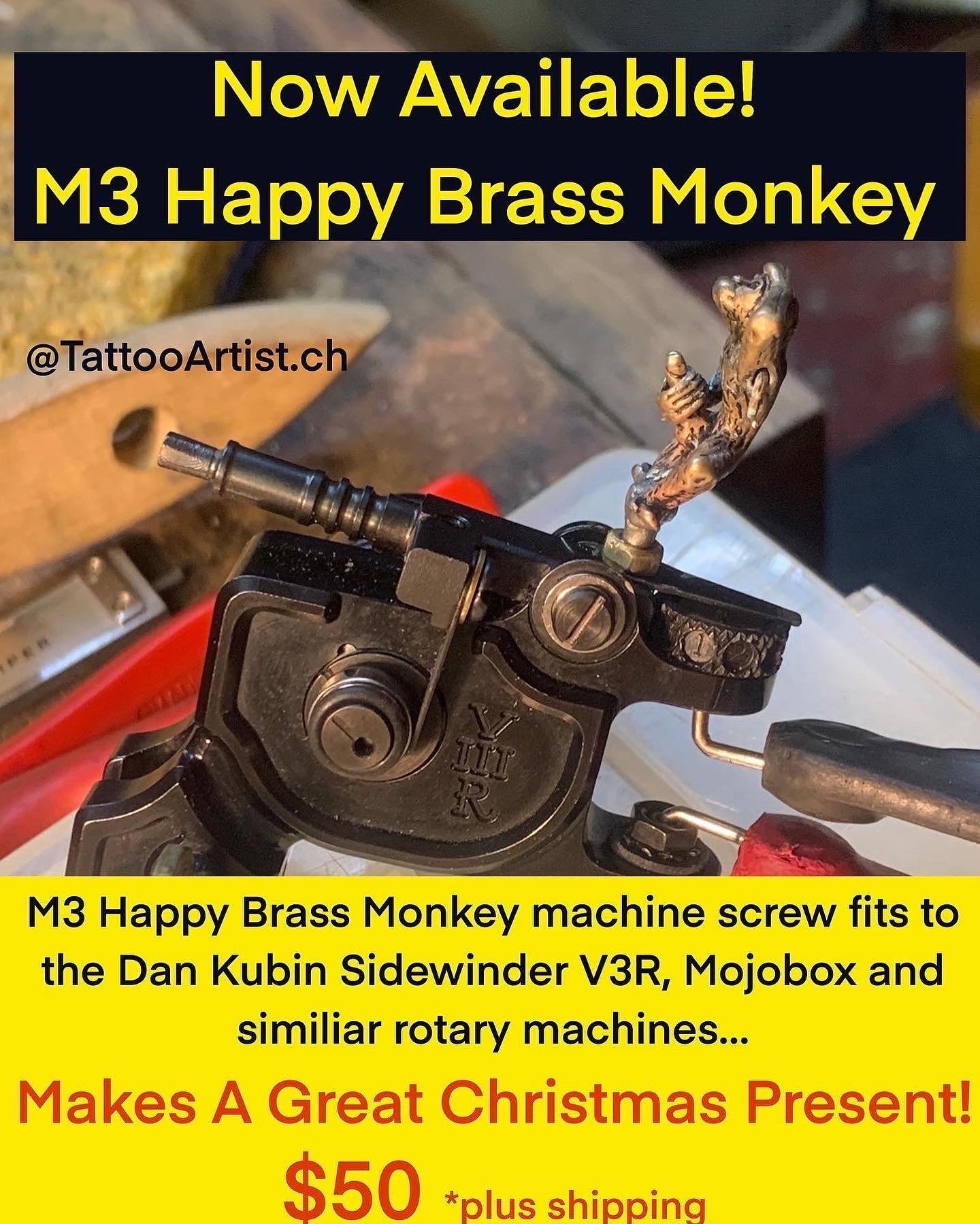 Pimp Your Tattoo Machine - M3 Happy Brass Affe Maschinenschraube Für Drehmaschine & Dan Kubin Maschinen von Etsy - TattooMemorabilia