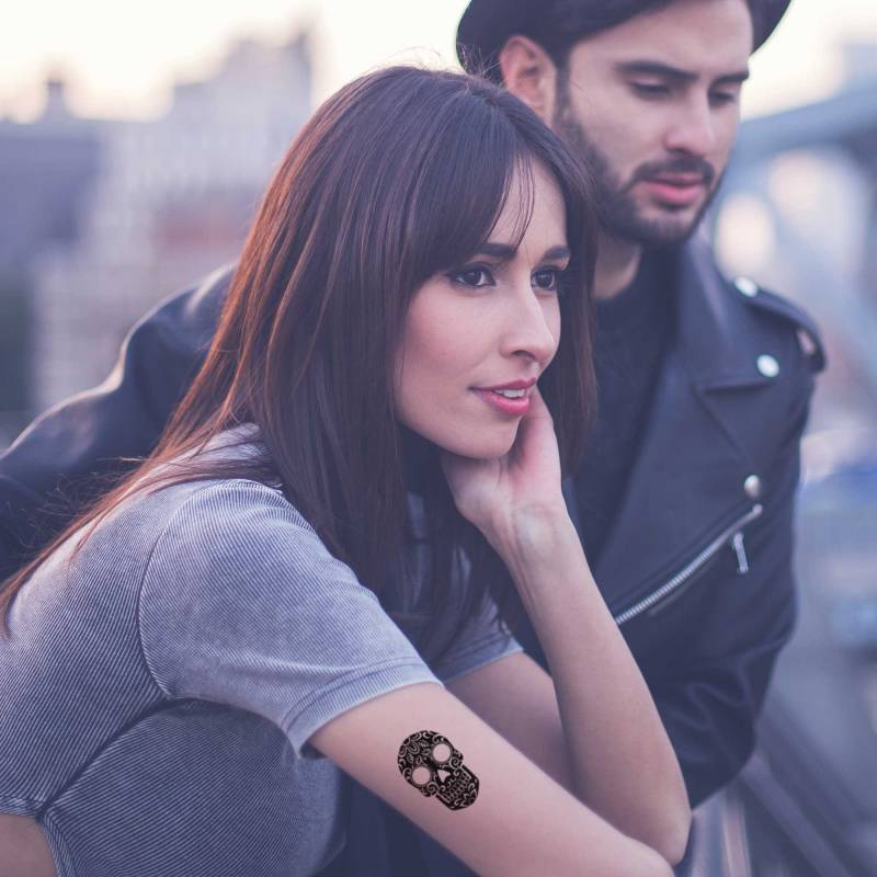 Temporäres Totenkopf-Tattoo, Temporäres Fake-Tattoo, Herren-Tattoo, Damen-Tattoo von Etsy - TattooYourStyle