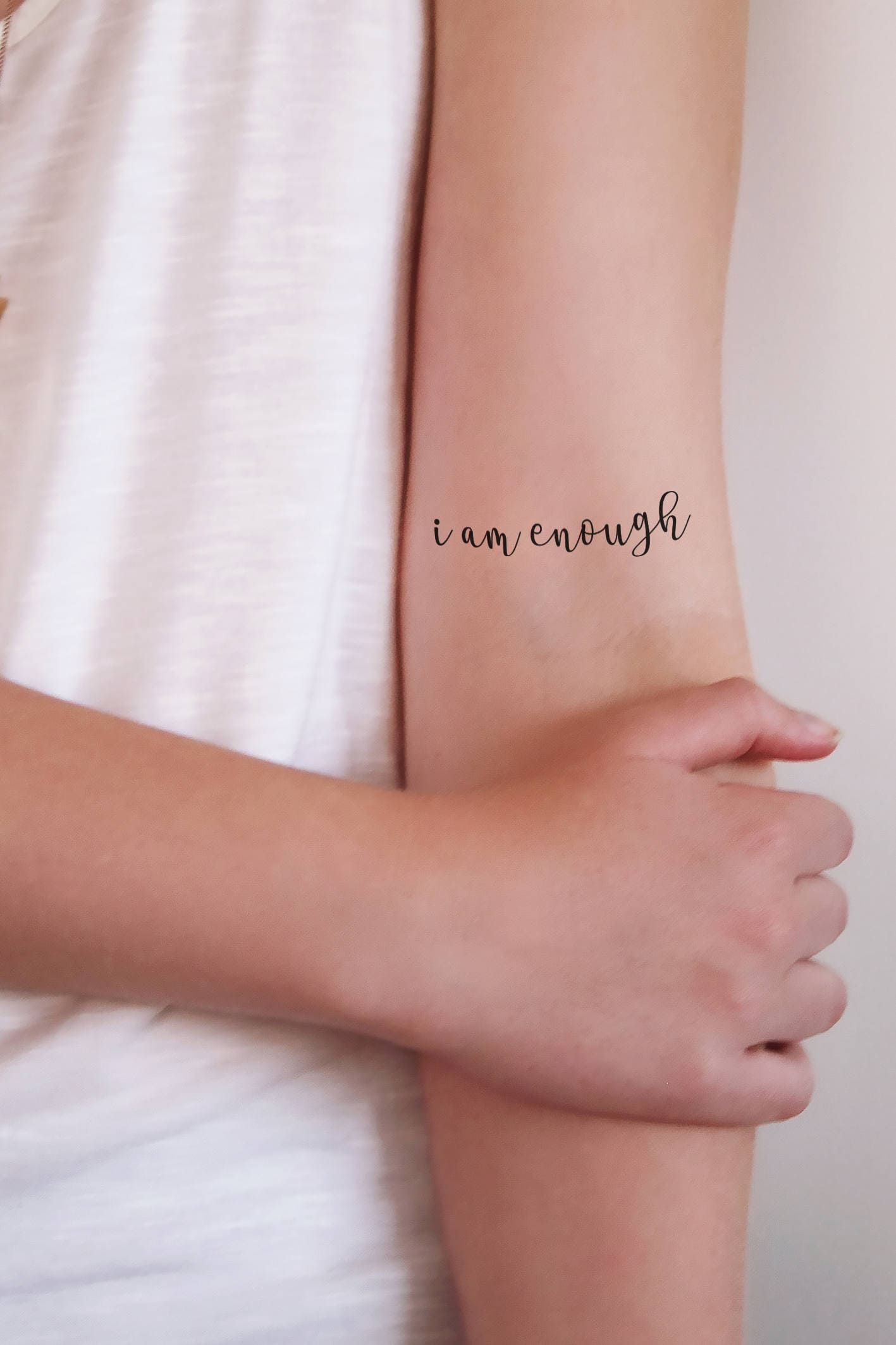 2 "I Am Enough' Temporäre Tattoos | Zitat Temporäres Tattoo Stärkendes Typografie Erhebendes von Etsy - Tattoorary