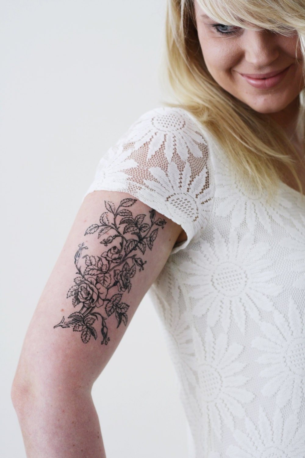 Großes Blumen Temporäres Tattoo | Boho Geschenkidee Geschenk Großes Blumen Temporäres Tattoo | Boho Geschenkidee Geschenk von Etsy - Tattoorary