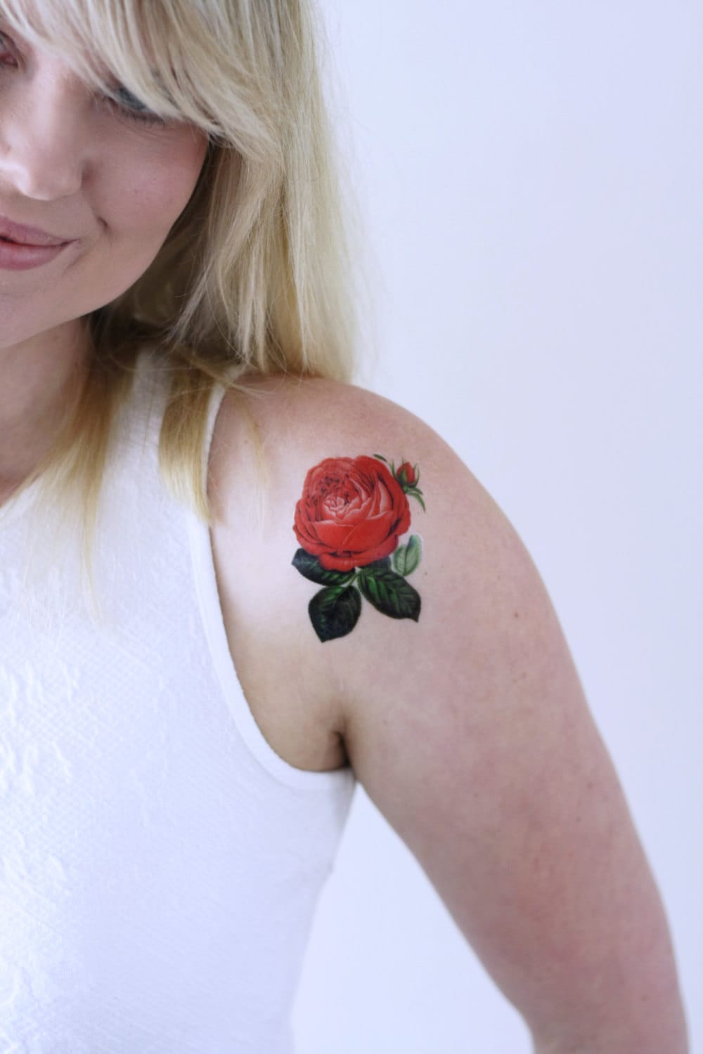 Kleine Rose Temporäres Tattoo | Kleines Blumen Vintage Geblümt von Etsy - Tattoorary