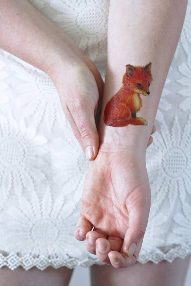 Kleines Fuchs Temporäres Tattoo | Boho Geschenkidee Fake Accessoire von Etsy - Tattoorary