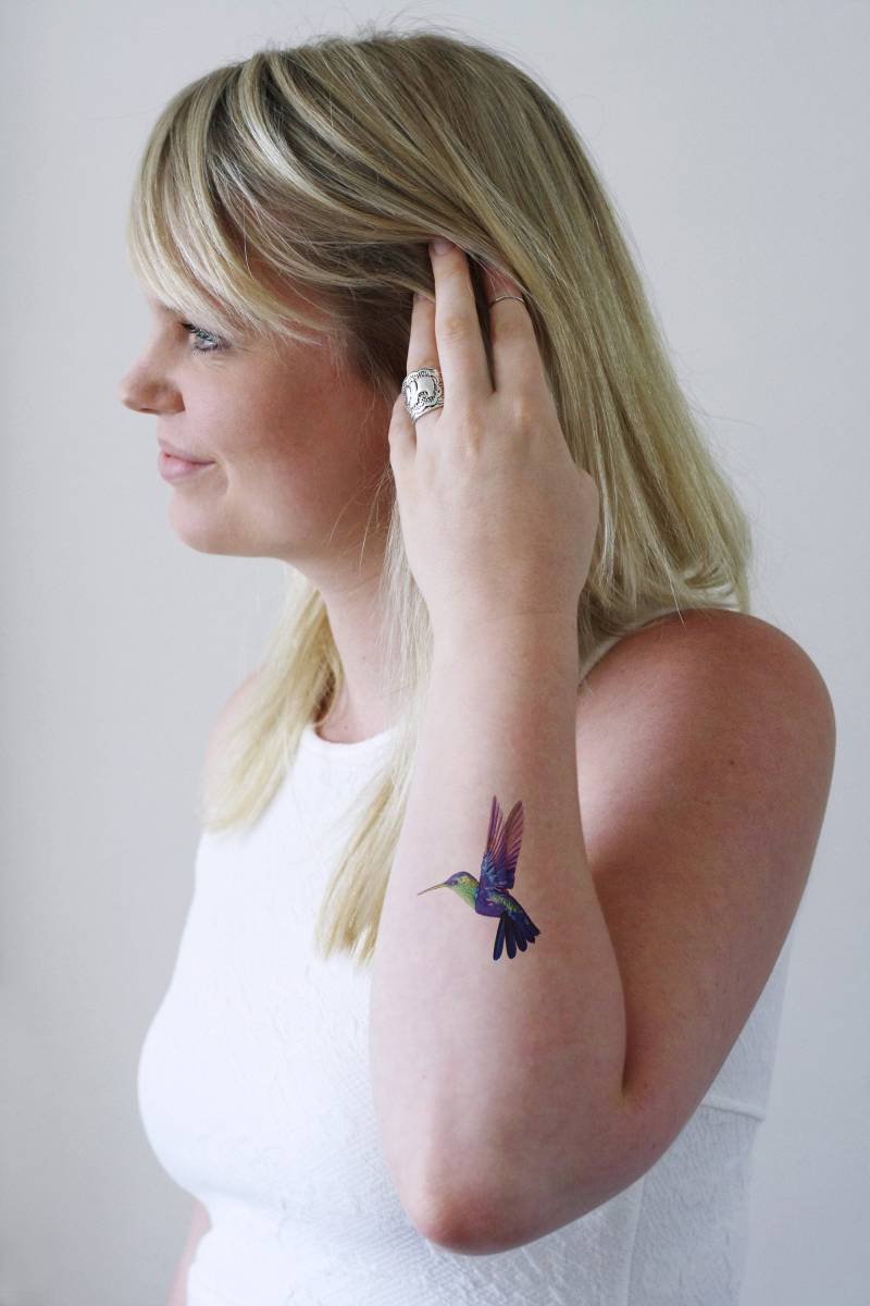 Kolibri Temporäres Tattoo | Vogel Boho Boho Geschenk von Etsy - Tattoorary