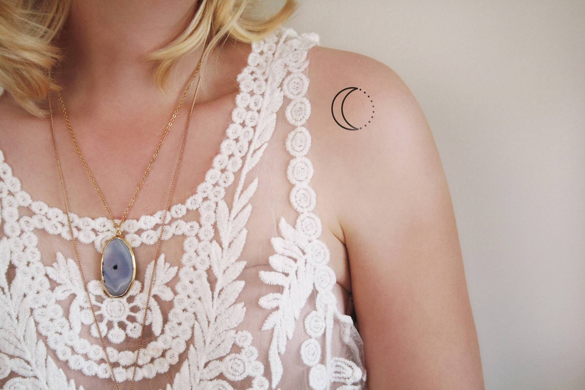 Mond Und Punkte Temporäres Tattoo | 2Er-Set | Boho Geschenkidee Festival Geschenk Schön von Etsy - Tattoorary