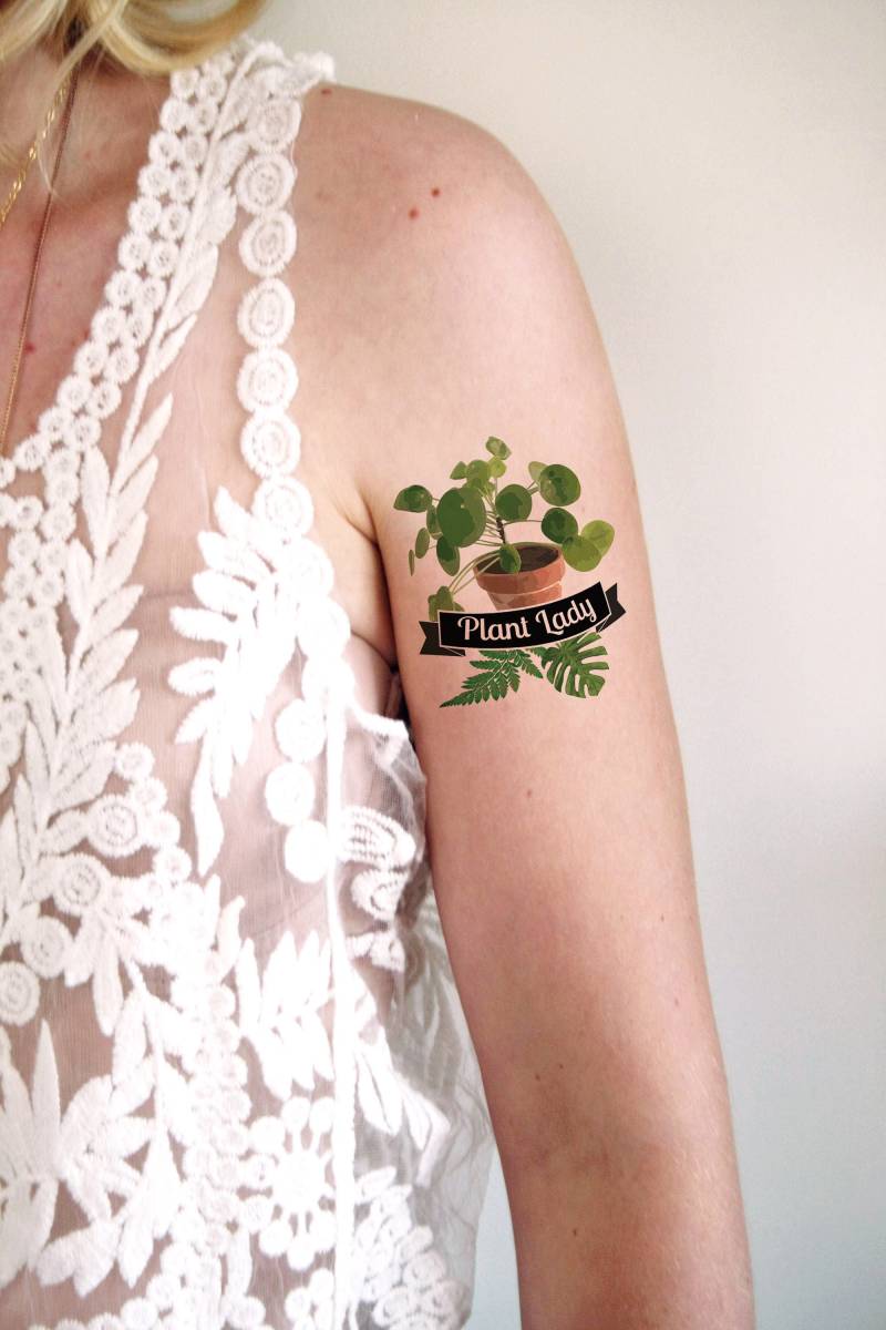 Pflanzen Dame Temporäres Tattoo | Geschenkidee Pflanzendame Gärtnerin Pflanzenliebhaber von Etsy - Tattoorary