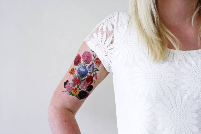 Vintage Blumen Temporäres Tattoo | Boho Geschenk Festival Fest von Etsy - Tattoorary