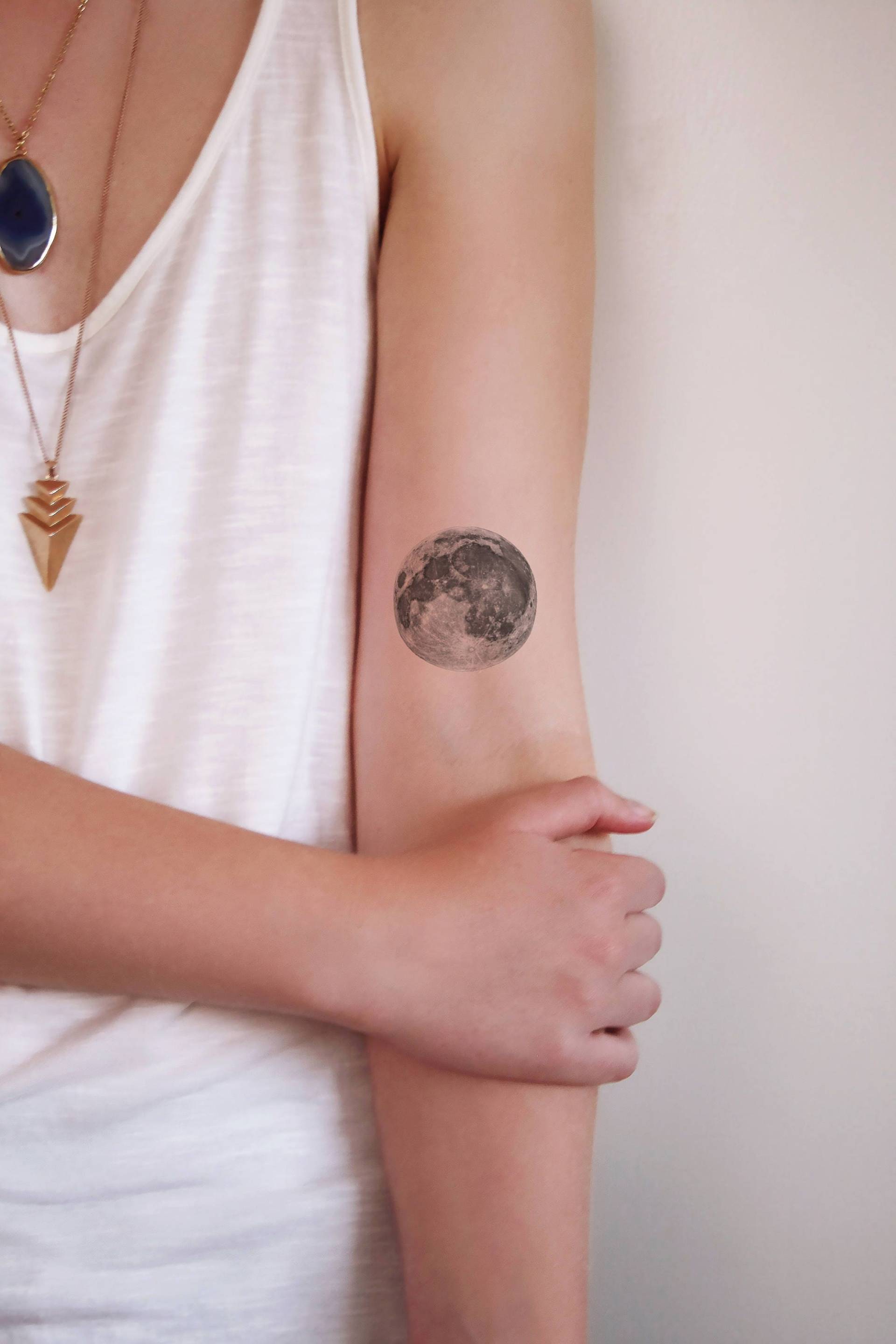 Vollmond Temporäres Tattoo | Mond Kleines Festival Boho Reise Geschenk von Etsy - Tattoorary