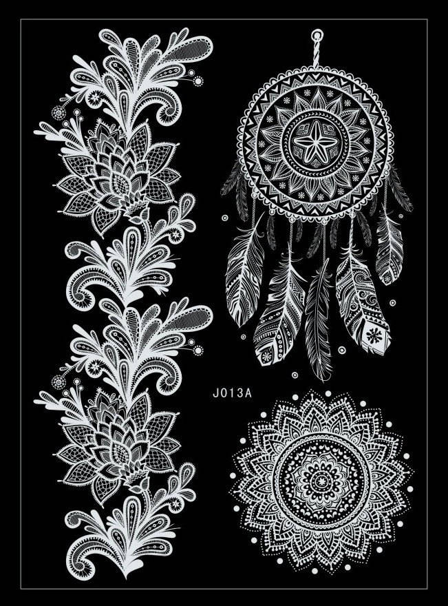 Tattoo Sticker Blätter, Weiße Blumen Tattoos, Traumfänger Brauttattoos, 4Er Set Festival Tattoos Tattoo Sticker Blätter, Weiße Blumen Tattoos, Traumfänger Brauttattoos, 4Er Set Festival Tattoos von Etsy - TattootopiaTattoos