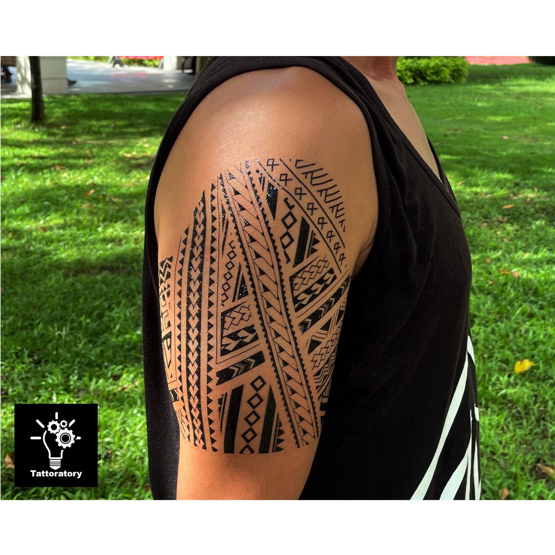 Polynesian Tattoo Auf Bicep Für Männer, Polynesien Fake Bicep, Tatouage Polynesien, Samoa Tattoo, Hawaii Maori von Etsy - Tattoratory