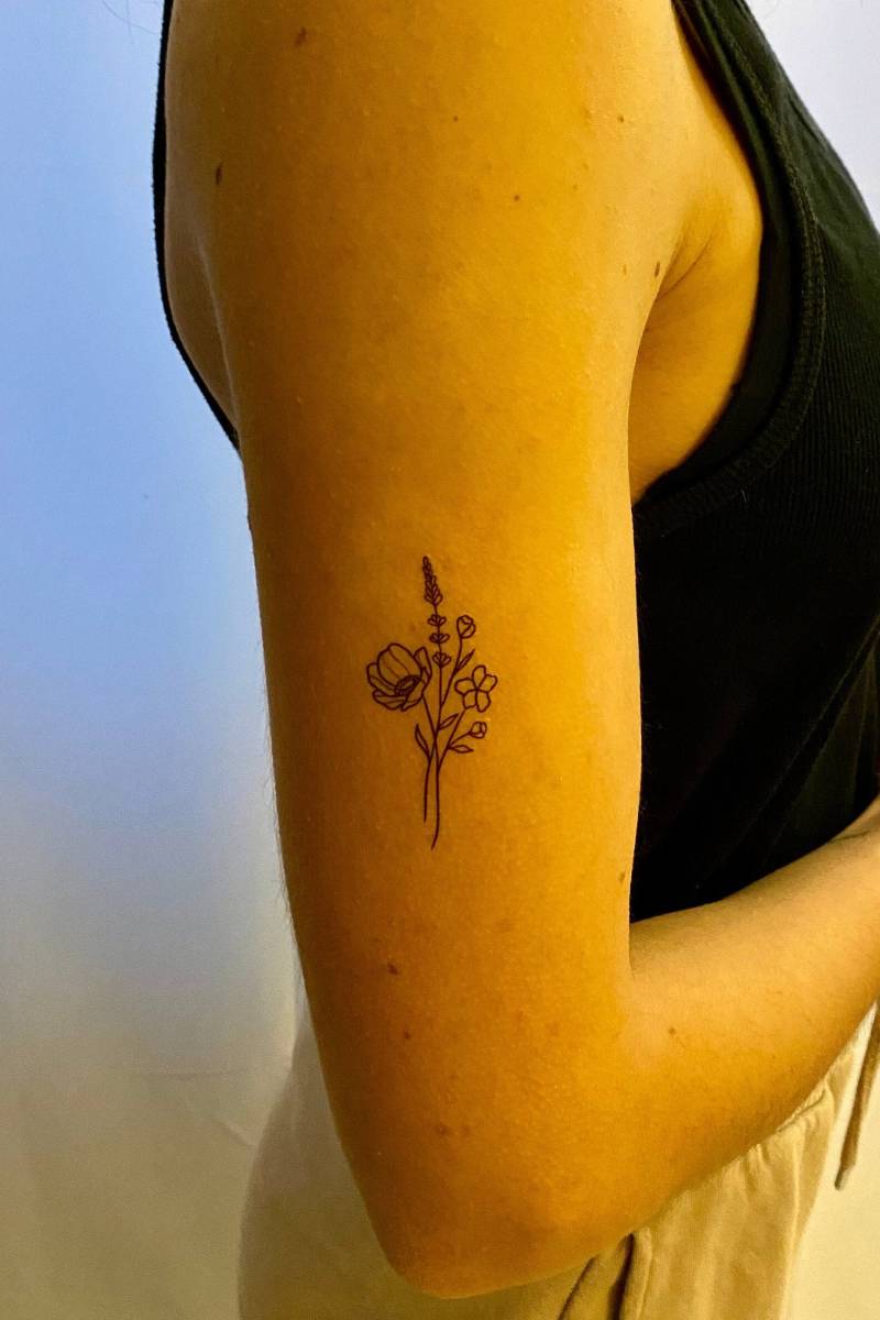 Blumen Temporäres Tattoo | 2Er Set/Fake von Etsy - TemporaryTattooInc