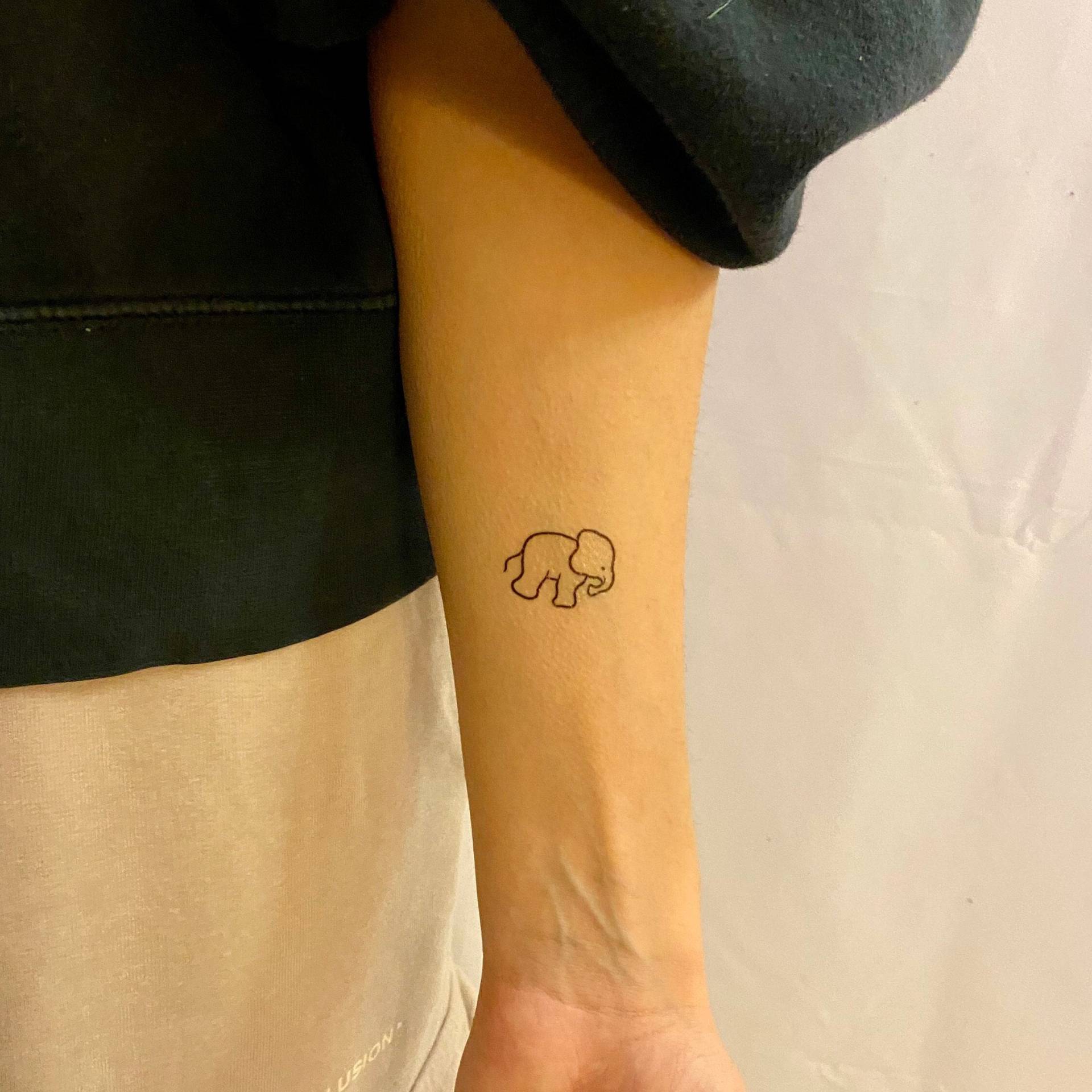 Elefant Temporäres Tattoo | 3Er Set/Kleiner Fake Tier von Etsy - TemporaryTattooInc